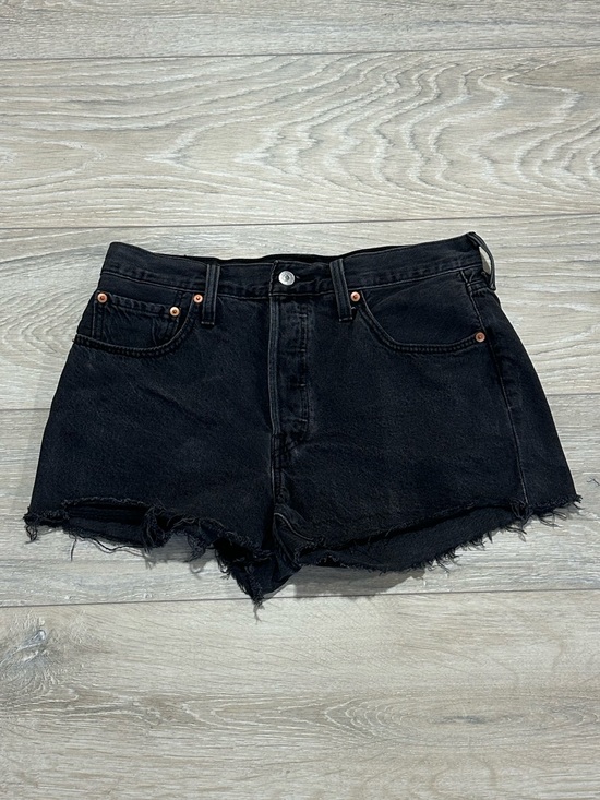 Levi's Pants - Levi’s 501 High Rise Black Denim Shorts Size 30 Raw Hem